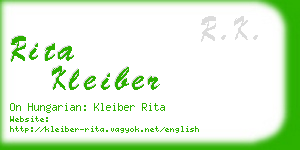 rita kleiber business card